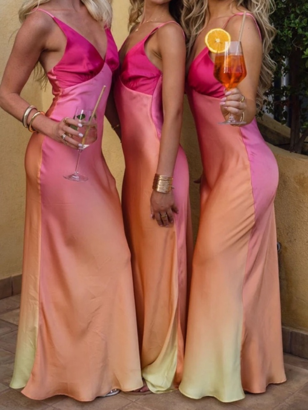 MIRABELLA PINK SATIN SORBET MAXI DRESS